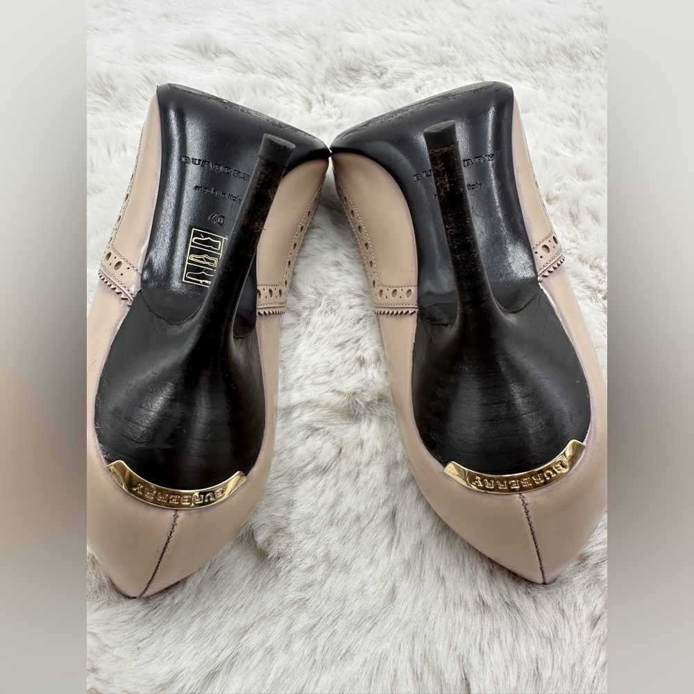 Burberry Leather Nude Pointed Toe Heels 40 US 10‎ - Picture 11 of 13